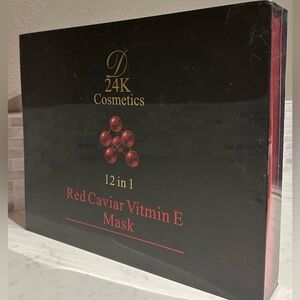 Sealed Red Caviar Vitamin E Gel Mask-D24K 12PC Set of Reusable Gel Masks